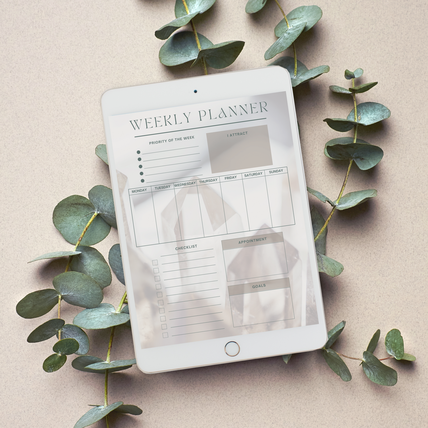 Daily Weekly Monthly Planner Set - Smokey Quartz