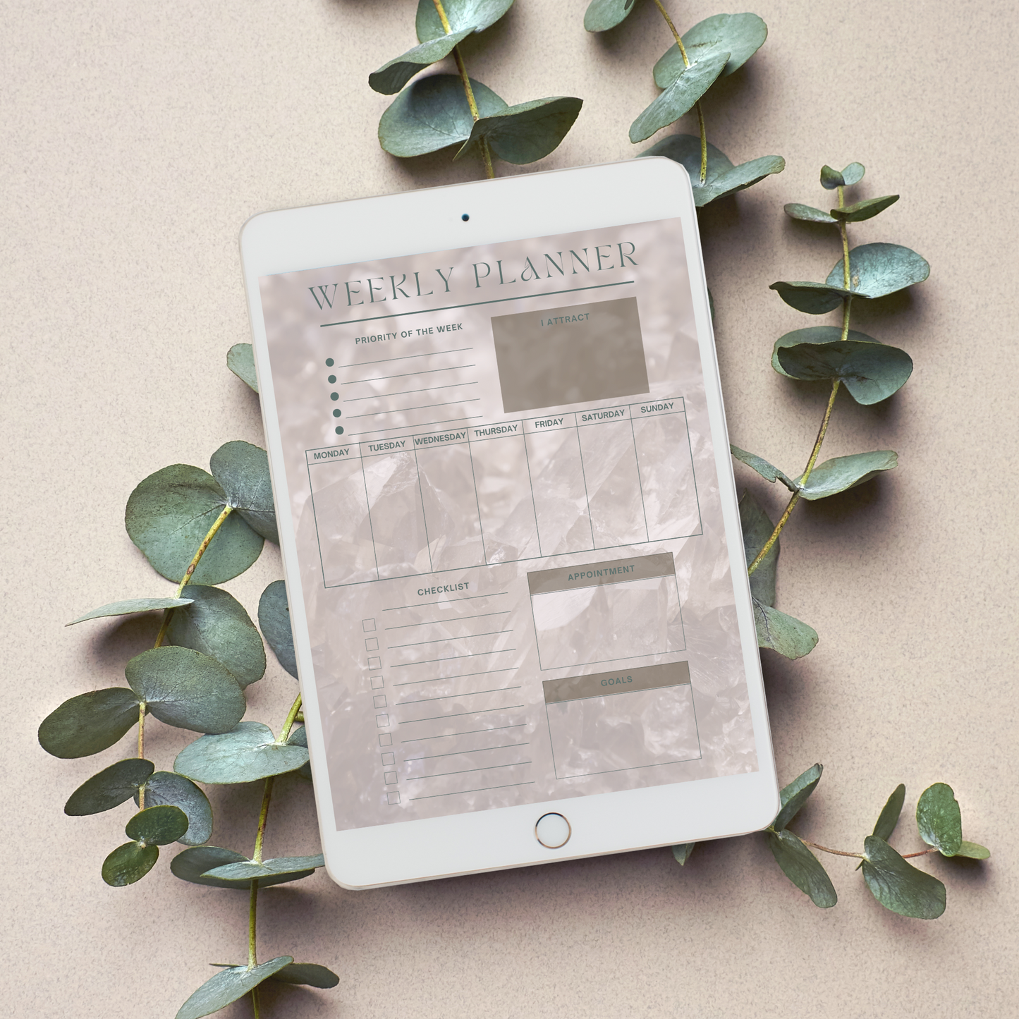 Daily Weekly Monthly Planner Set - Black Tourmaline