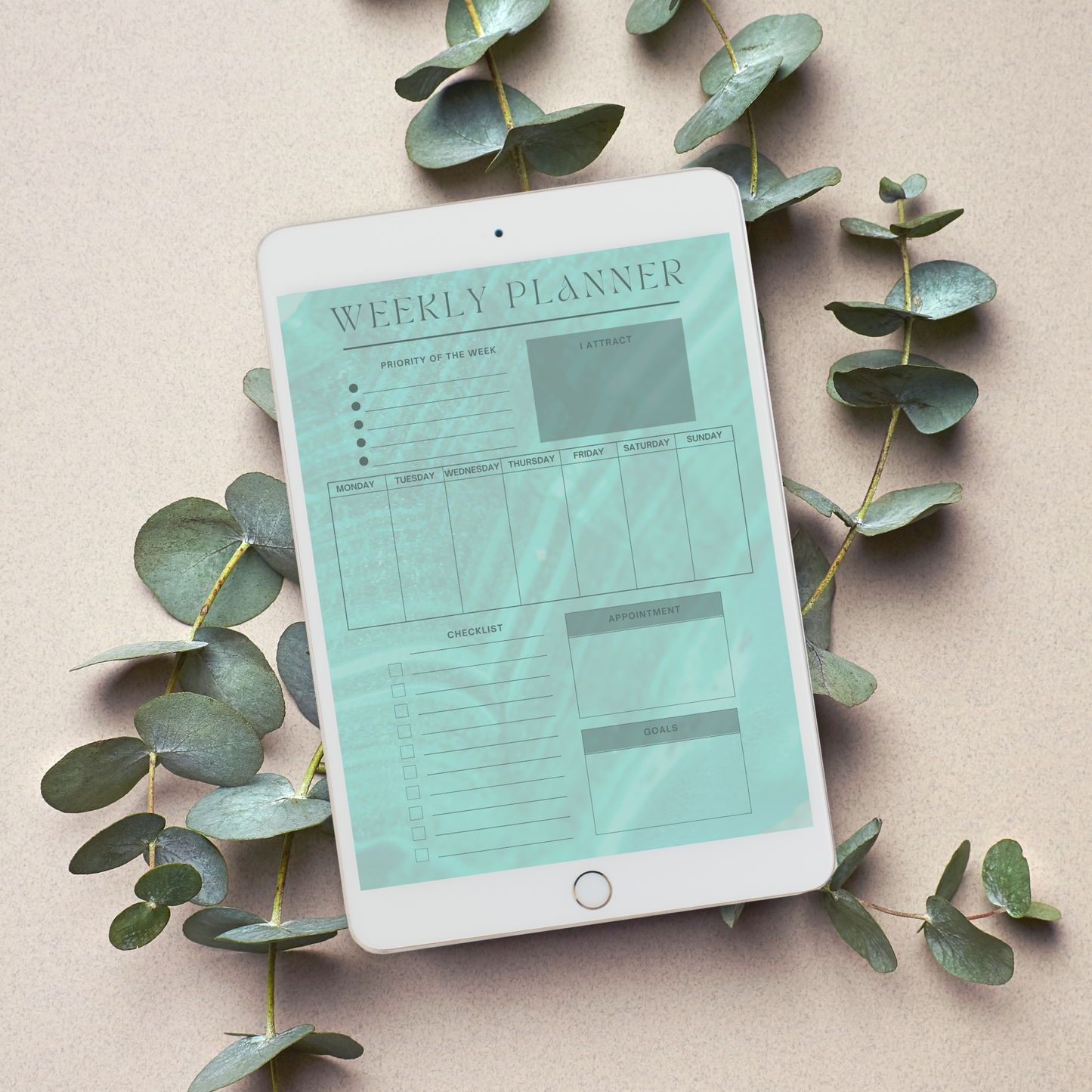 Daily Weekly Monthly Planner Set - Malachite