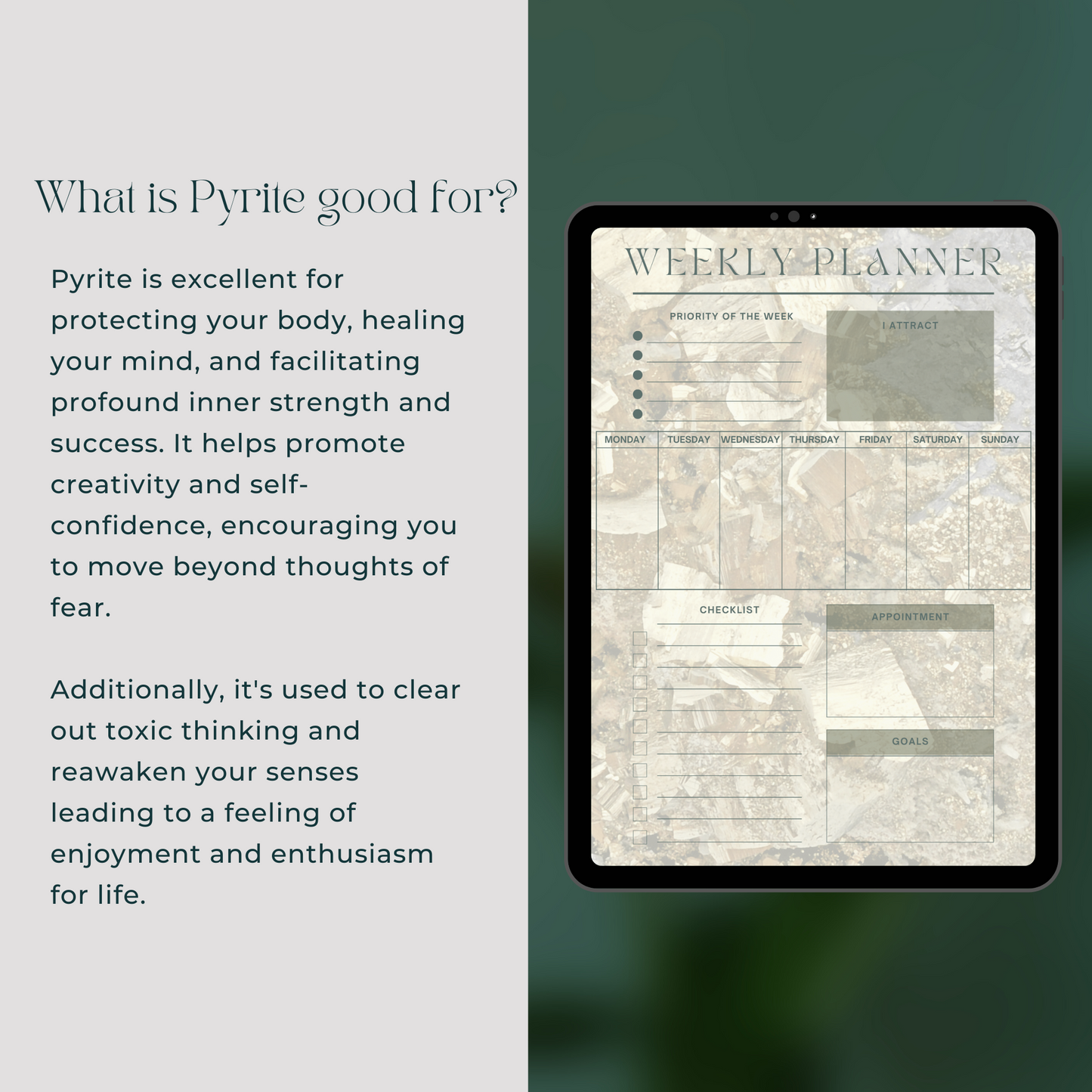 Daily Weekly Monthly Planner Set - Pyrite