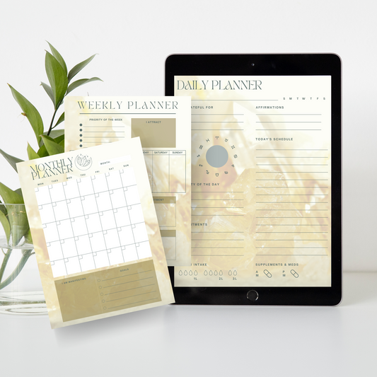 Daily Weekly Monthly Planner Set - Citrine