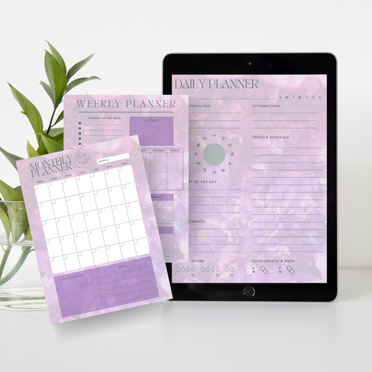 Daily Weekly Monthly Planner Set - Amethyst