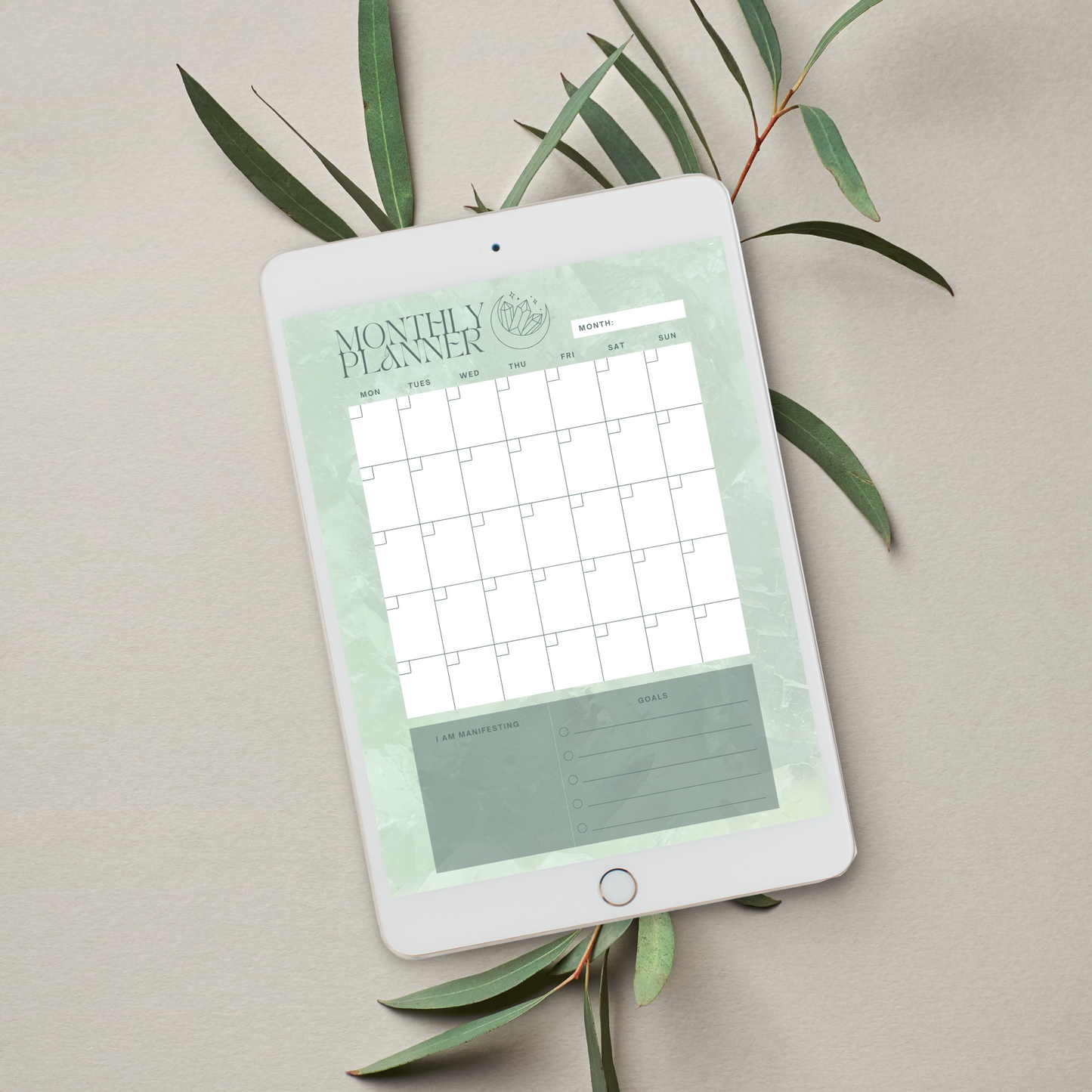 Daily Weekly Monthly Planner Set - Green Aventurine