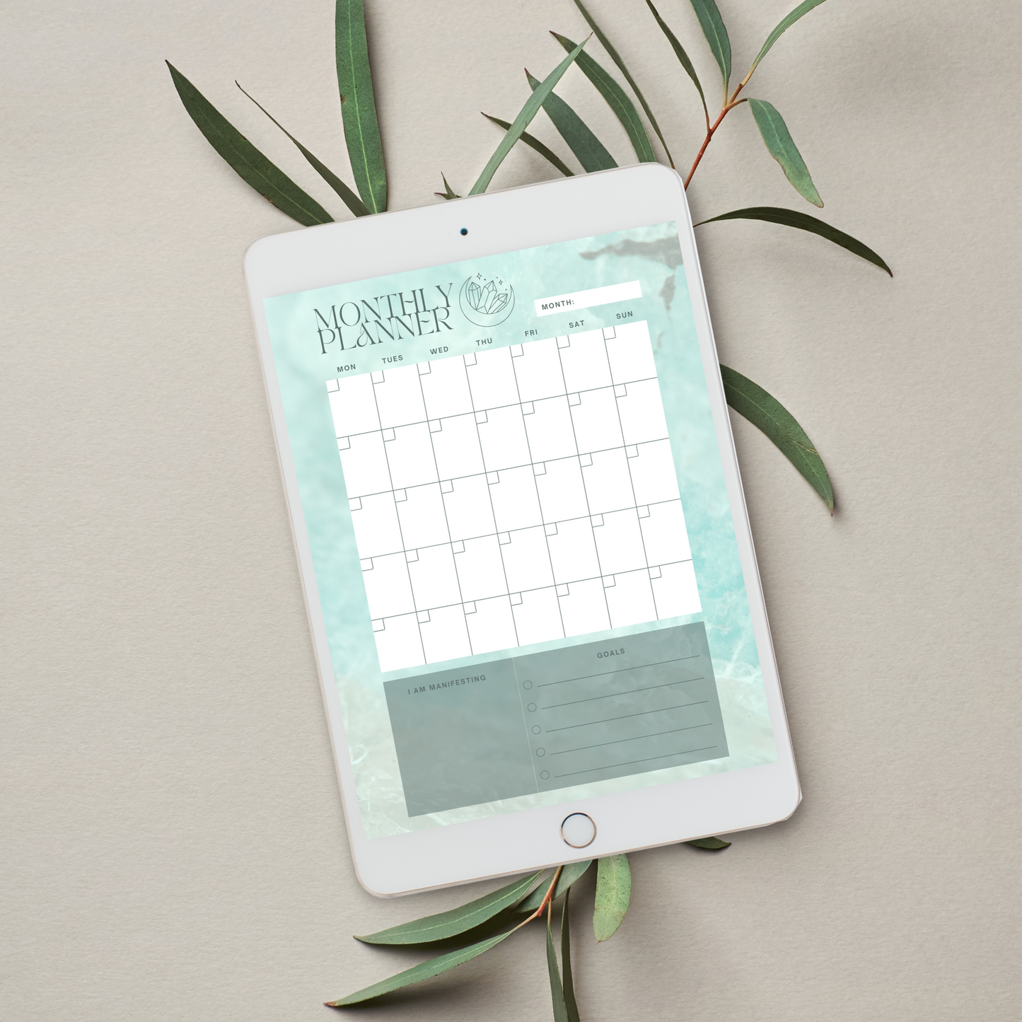 Daily Weekly Monthly Planner Set - Amazonite