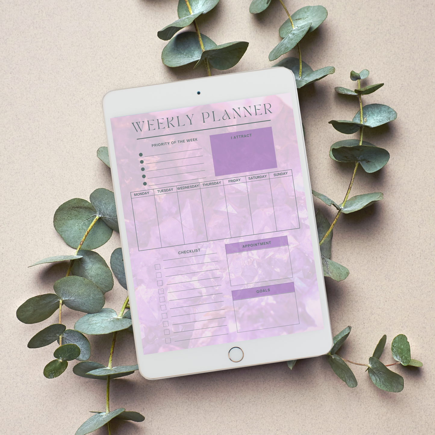 Daily Weekly Monthly Planner Set - Amethyst