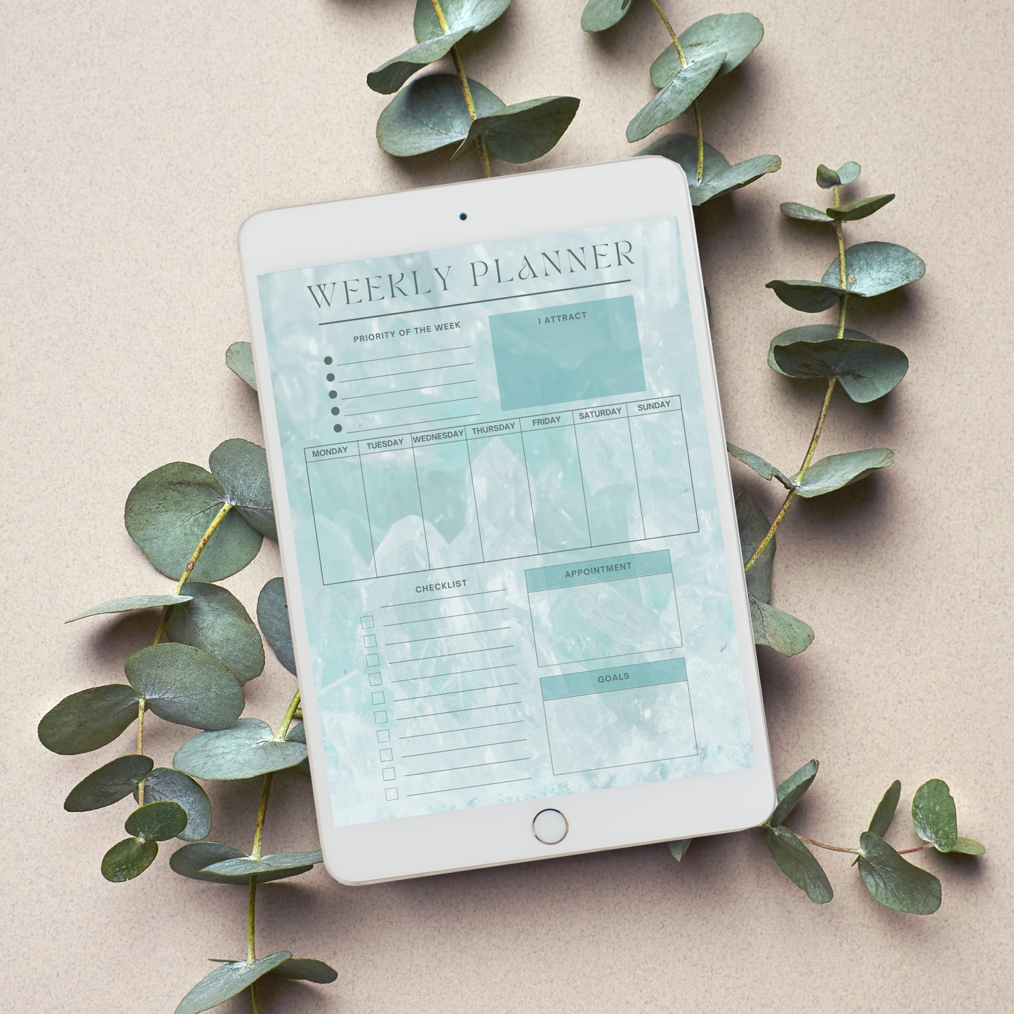 Daily Weekly Monthly Planner Set - Aquamarine